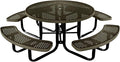 Heavy-Duty Portable Outdoor Kids Table with Umbrella Hole, Punched Steel Kids Picnic Table, Commercial-Grade, Made in America (46 in, Round, Childrens, Textured Gold Vein)