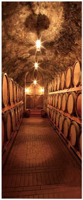 3D Door Stickers Murals - Peel & Stick Wine Cellar Theme - Removable PVC Waterproof Door Poster, 37.4" x 84.6" for Bedroom & Living Room