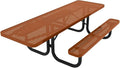Heavy-Duty Portable ADA-Compliant Outdoor Picnic Table, Punched Steel Patio Dining Furniture Made in America (8ft Rectangular, One-Side Handicap, Textured Copper)
