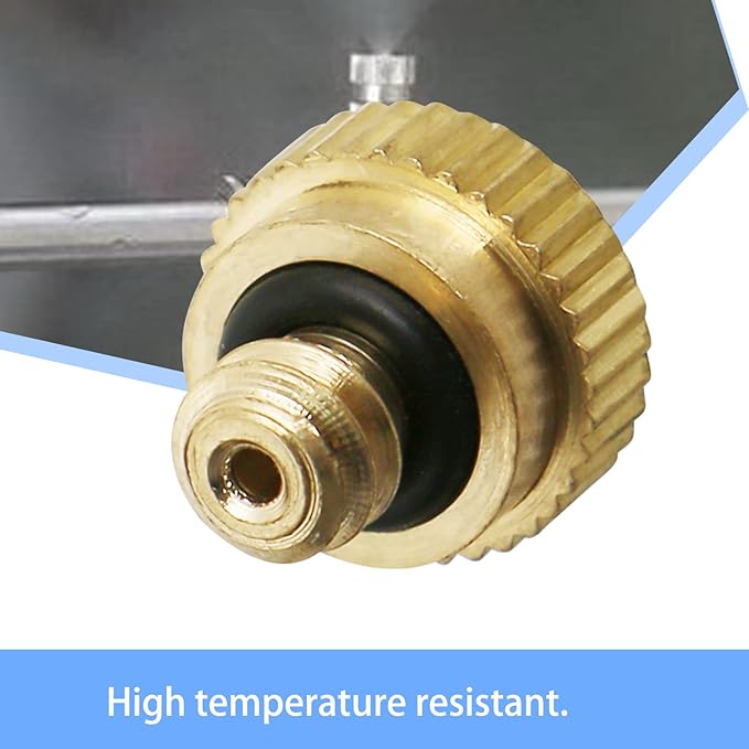 Aopin G 3/16 Brass Misting Nozzles 0.6mm / 0.024" Orifice Atomizing Mister Sprayer Nozzle Suitable For Outdoor Cooling,Garden Irrigation,Fountain, Crop Nutrient Injection, Greenhouse 8 Pcs