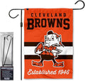 WinCraft Browns Retro Garden Flag and Stand Pole Holder Mount