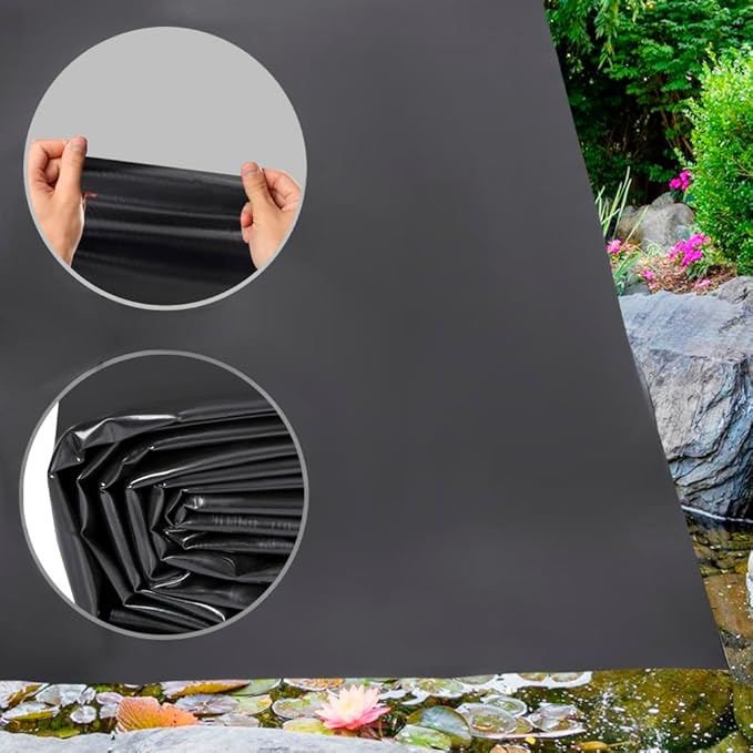 Pond Liners 7 x 10 Feet, Easy Cutting LDPE Pond Liner 20 Mil, High Preformed Koi Pond Liner for Ponds, Streams, Fountains and Garden Waterfall
