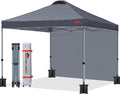MASTERCANOPY Durable Pop-up Canopy Tent with 1 Sidewall (10'x10',Dark Gray)