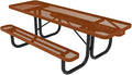 Heavy-Duty Portable ADA-Compliant Outdoor Picnic Table, Expanded Metal Patio Dining Furniture Made in America (8ft Rectangular, Both-Side Handicap, Textured Copper)
