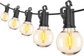 Brightown Led String Lights Outdoor 100Ft Waterproof G40 Patio Lights with 104(4 Spare) Led Shatterproof Bulbs, Led Globe Hanging Lights for Porch Bistro Balcony Backyard Decor, E12 Socket, 2200K