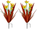 Homight Metal Agave Plant Outdoor Decoration Outdoor Garden Decoration Lily Mexican Yard Art Plant Garden Agave Lily Decorative Garden Gift… (2 Big Yellow Lilies)