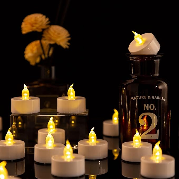 LED Tea Lights Flameless Candles- 150Pack Tealight Candle Realistic and Bright Flickering Long Lasting 200Hours for Holiday Celebration,Party, Home Decoration WarmYellow,Battery Operated