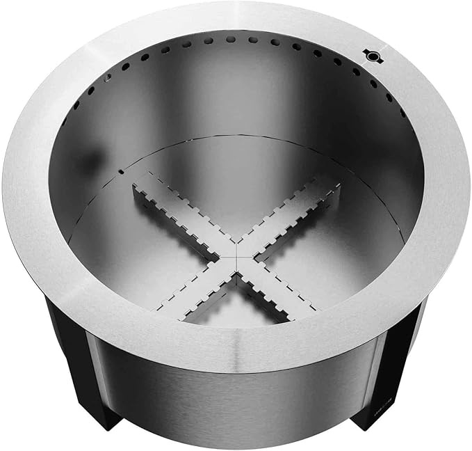 Breeo Smokeless Fire Pit (X Series 24, Stainless Steel) | 27.5 inch Smokeless Firepit for Outside | 62 Pounds | Ideal for Families Compatible with Wide Range of Breeo Accessories