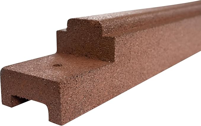 Playsafer Rubber Playground Border Edging Kit, 6' Flexible Heavy Duty Rubber Interlocking Playground Timber, No Dig Easy to Install (Neutral Brown, 8 Pack)