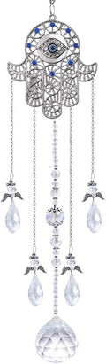 Hanging Crystal Blue Evil Eye Protection Pendant Hamsa Hand Suncatcher Angel Wing Decor Prism Sun Catchers Indoor Window Decoration Charm