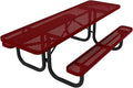 T8H2-P-TXTBUR Heavy Duty Rectangular Portable Picnic Table Handicap Accessible on Both Ends, 8 Ft, Textured Burgundy, Made in America