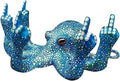 Middle Finger Octopus，Middle Finger Statue，Weird Decor Suitable for Indoor and Outdoor Garden Home Various Fish Tank Decoration (Blue)