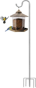 Shepherds Hook for Outdoor, 94 Inch Tall & 5/8 Inch Diameter Stainless Steel Heavy Duty Poles to Hang Outdoor Lights with 5 Prongs Base, Suitable for Bird Feeders or Wedding Decors(1pack)