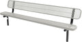 Coated Outdoor Furniture Heavy-Duty Outdoor Bench Thermoplastic Coated, Expanded Metal, Commercial-Grade Seating, Made in America (Inground with Back, 8 Ft, Textured Grey)