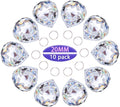 Crystalsuncatcher 10pcs Crystal Glass Ball Chandelier Prisms Pendants Parts Rainbow Crystal Suncatcher DIY Parts (20mm,Clear)