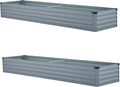 6x1.5x1ft(2 Pack) Galvanized Raised Garden Bed,Outdoor Planter Box Metal Patio Kit Planting Bed for Vegetables Flowers Herb,Grey