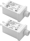 Replacement Yard Inflatable Adapter Power Supply Adaptor - 12V 1.0A 2Pcs - Inflatable Plug Replacement Class 2 Power Supply - White - for Christmas Tree Light/Thanksgiving Yard Blow Up Decorations