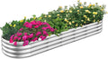 Galvanized Raised Garden Beds, 8x2x1ft Outdoor Raised Garden Boxes, Oval Large Bottomless Metal Elevated Garden Bed Planter Box for Vegetables, Fruits, Flower