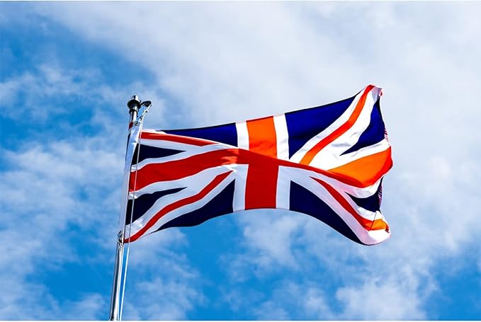 Homissor British Flag Cotton 3x5 Union Jack England Flags Embroidered Sewn Stripes United Kingdom UK Flag Heavy Duty Indoor