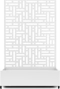Raised Garden Bed with Trellis and Wheels,73"x47"x16" Metal Raised Garden Bed,White Modern Metal Planter with Climbing Trellis for Vines & Vegetables