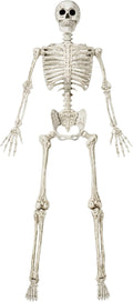 JOYIN 6.9 FT Halloween Skeleton Posable Plastic Full Body Realistic Human Bones with Movable Joints for Indoor Outdoor Halloween Props Spooky Scene Party Decorations（White, No Screwdriver）