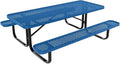 Coated Outdoor Furniture Heavy-Duty Portable Outdoor Kids Table, Punched Steel Kids Picnic Table, Commercial-Grade Picnic Table, Made in America (6ft Rectangular, Childrens, Textured Light Blue)