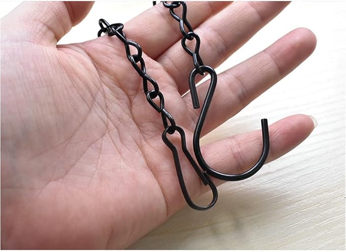 6 Pack 19.7Inches Black Hanging Chains, Garden Plant Hangers, for Bird Feeders, Billboards, Chalkboards, Planters, Lanterns, Wind Chimes and Decorative Ornaments