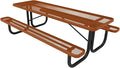 Heavy-Duty Portable Outdoor Picnic Table, Thermoplastic Coated Expanded Metal Commercial-Grade Patio Dining Furniture Made in America (8ft Rectangular, Textured Copper)