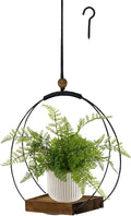 Hanging Planters for Indoor Plants, Black Plant Hanger Indoor with Sturdy Wood Base, Modern Boho Macrame Plant Hanger, Hanging Wall Ceiling Window Home Decor (Plants/Pots Not Included)