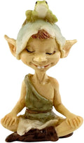 Top Collection Miniature Fairy Garden and Terrarium Pixie Meditating with Frog Figurine