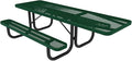 Coated Outdoor Furniture Heavy-Duty Portable ADA-Compliant Outdoor Picnic Table, Expanded Metal Patio Dining Furniture Made in America (8ft Rectangular, One-Side Handicap, Green)