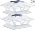 SIEDiNLAR Solar Post Lights Outdoor 2 Modes LED Fence Deck Cap Light for 4x4 5x5 6x6 Posts Garden Patio Decoration Warm White/Cool White Lighting White (2 Pack)
