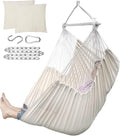 ADVOKAIR Hammock Chair Hanging Chair Rope Swing XXL - Max 500lbs, 70in Large Hammock Swing Chair -Portable Steel Spreader Bar with Anti-Slip Rings-Roomy & Strong