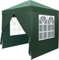 Outvita 6.5x6.5ft Pop Up Canopy Tent, Outdoor Instant Shelter Folding Canopy with 4 Side Walls and Carry Bag for Commercial Events, Party, Backyard BBQ, Camping Green