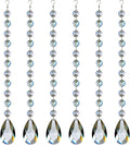 1ft 6pcs Teardrop Crystals Garland, Chandelier Hanging Crystals Beads Chain for Home Wedding Decoration Clear GOLDENHAITAI