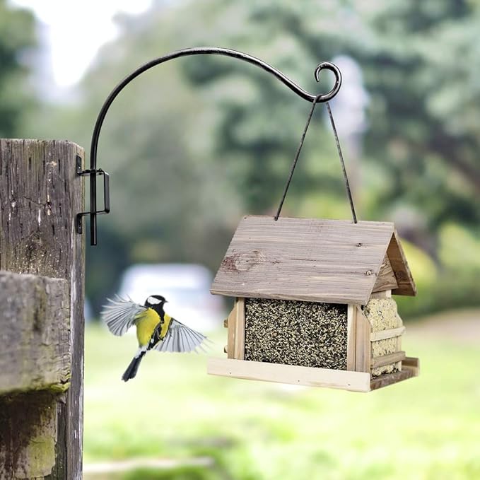 Swivel Bird Feeder Hanger Hook: Swivel Hanging Plant Bracket Outdoor - Wall Mount Swivel Hanging Hook for Bird Feeder 16-Inch