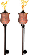 Deco Window 2 Pcs Garden Torch for Outdoor 4-in-1 Convertible Table Torch Citronella Oil Lamp for Backyard Patio Deck Table Top & Ground Installation (Mosaic)