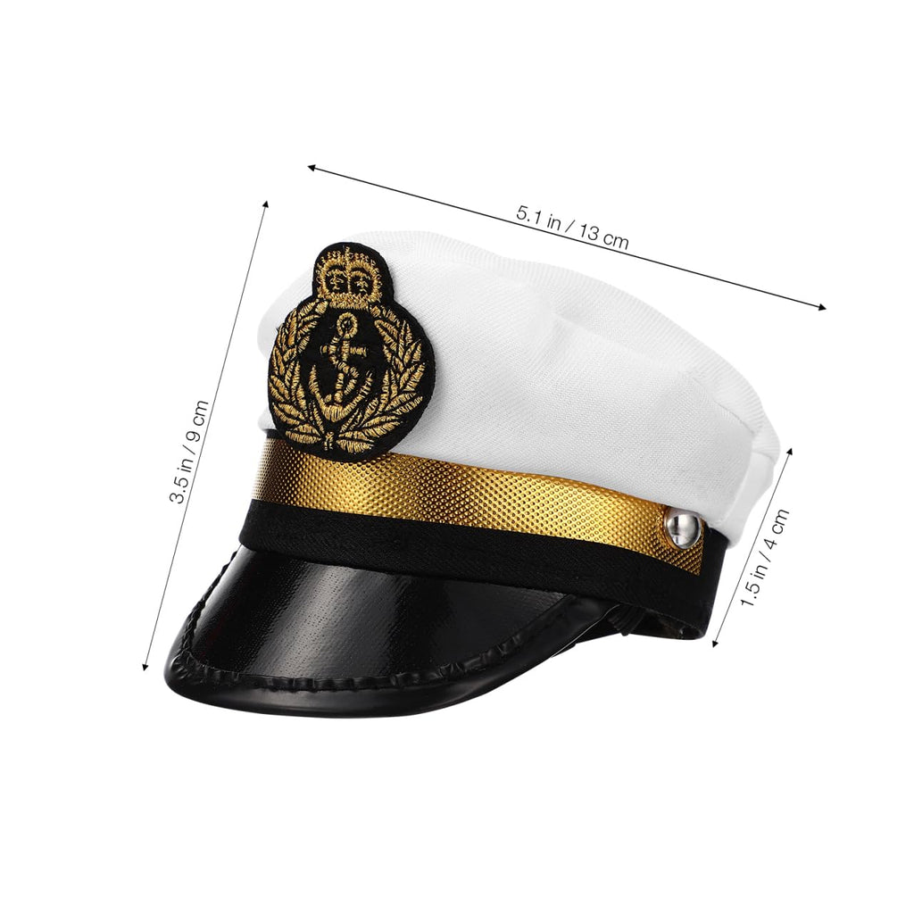 BESPORTBLE Small Dog Captain Sailor Hat Marine Admiral Costume Black