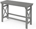 41" Outdoor Bar Table, HDPE Adirondack Outdoor Bar Table, All Weather Outside Bar Counter Height Tables Balcony Furniture, HDPE Patio Bar Tables for Bistro, Deck, Porch, Poolside, Smoke Gray