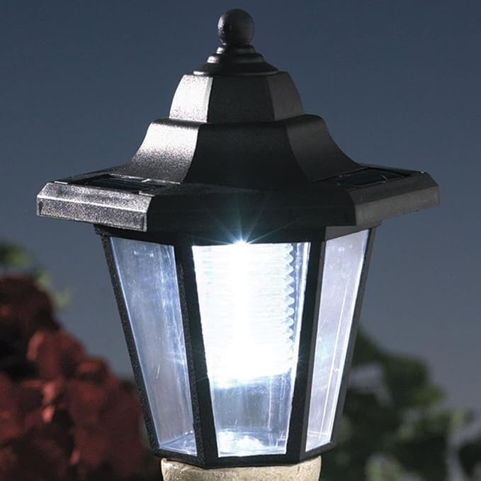 Bits and Pieces - Solar Dog Lantern-Solar Powered Garden Lantern - Resin Dog Sculpture with LED Light (Boston Terrier)