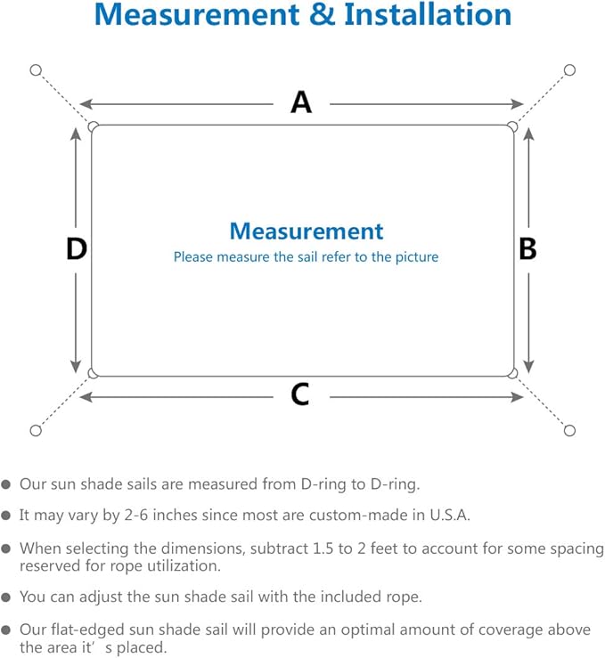 Eden's Decor Straight Flat-Edged Sun Shade Sail Rectangular 18' x 21' Wheat UV-Blocking Outdoor Canopy Fabric Cloth Awning for Pergola Patio Garden Backyard Custom Size