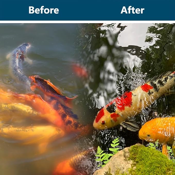 White Koi Pond Filter Pad Fine Bulk Roll- Cut to Fit - Durable Fish Pond Filter Media - Water Garden Aquariums Filter Material - 118" (9.8 ft) x 8" x 3/5" - 4/5" Thickness - 1 Pack