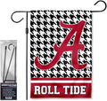 College Flags & Banners Co. Alabama Crimson Tide Houndstooth Pattern Garden Banner Flag with Stand Pole Holder