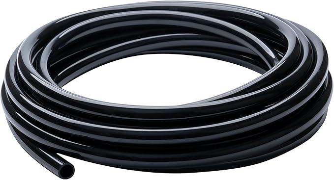 Black Vinyl Tubing 1/2” ID × 5/8” OD - 10 Feet PVC Flexible Plastic Tube Hybrid Hose, Transfer Water Air Oil for Pond Fountain Garden, Non-toxic and BPA free