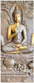 3D Door Stickers - Buddha Statue - Peel & Stick - Waterproof & Washable - Matt Finish - 35.4" x 78.7" - 2 Pieces - Wall & Door - Oriental Style - D-Buddha Statue