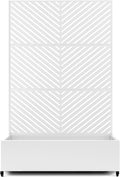 Raised Garden Bed with Trellis and Wheels,73"x47"x16" Metal Raised Garden Bed,White Parallel Metal Planter with Climbing Trellis for Vines & Vegetables