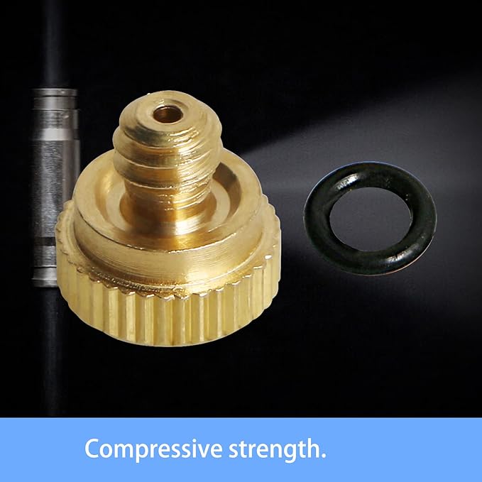 Aopin G 3/16 Brass Misting Nozzles 0.6mm / 0.024" Orifice Atomizing Mister Sprayer Nozzle Suitable For Outdoor Cooling,Garden Irrigation,Fountain, Crop Nutrient Injection, Greenhouse 8 Pcs