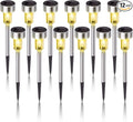 Solar Lights Outdoor Waterproof, Stainless Steel LED Landscape Lighting Outdoor Solar Lights for Outside Solar Garden Lights for Pathway, Walkway, Patio, Yard, Lawn - 12 Pack (Warm White)