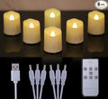 6 PCS 1.8”H Rechargeable Flameless Votive Candles with Remote and Charging Cable, Battery Operated Flickering LED Tealight Candles, Durable & Sturdy Tea Light, Ideal for Pumpkin/Bar/Party Decor
