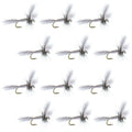 Barbless White Wulff Classic Hair Wing Dry Fly - 1 Dozen Flies Hook Size 10